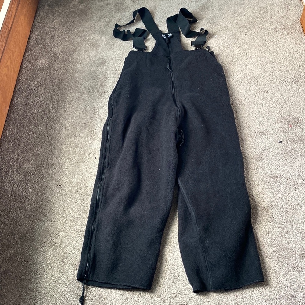 PolarTec Black Snow Bib Fleece Base Layer SIZE L